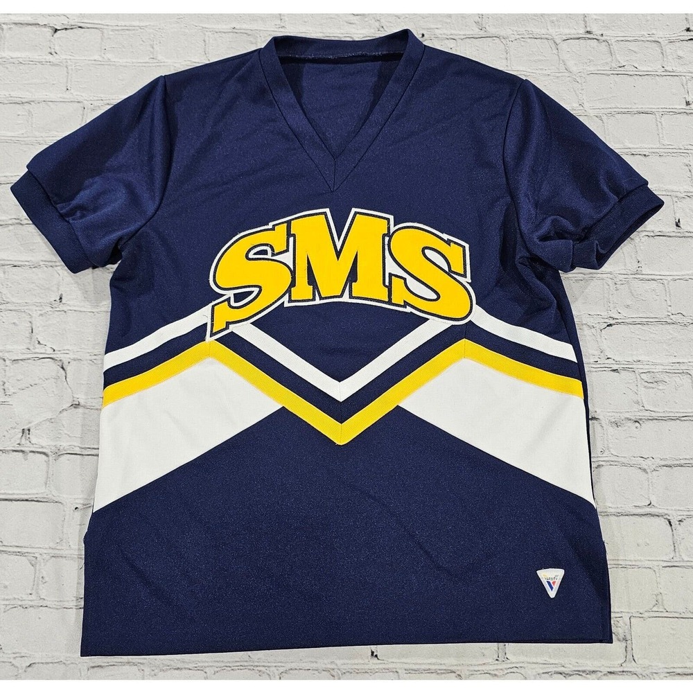 Varsity Spirit VINTAGE SMS V Neck Cheerleading Cheerleader Pullover MENS SMALL